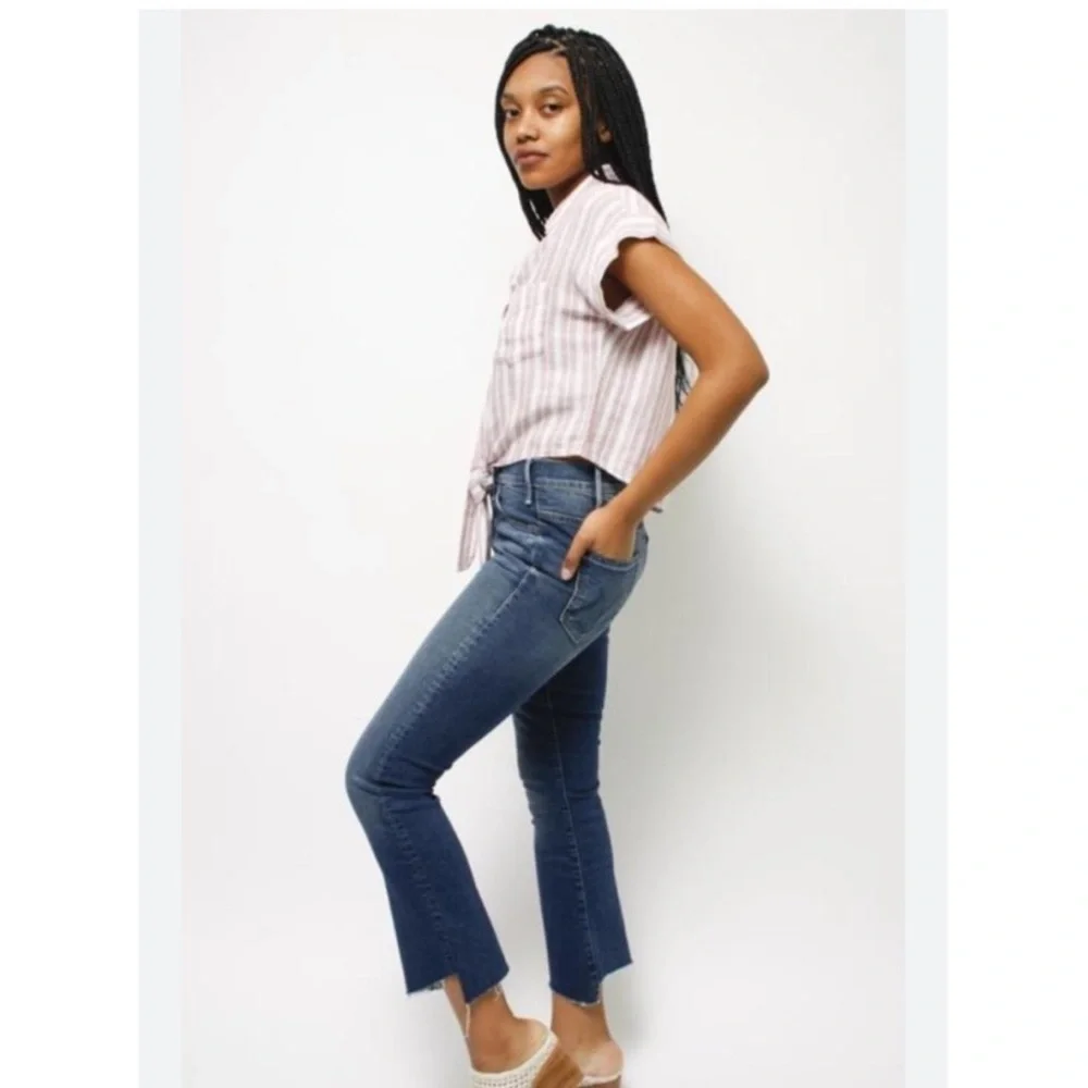 Mother Jeans The Hustler Two Step Ankle Fray in The Buck Stops Here